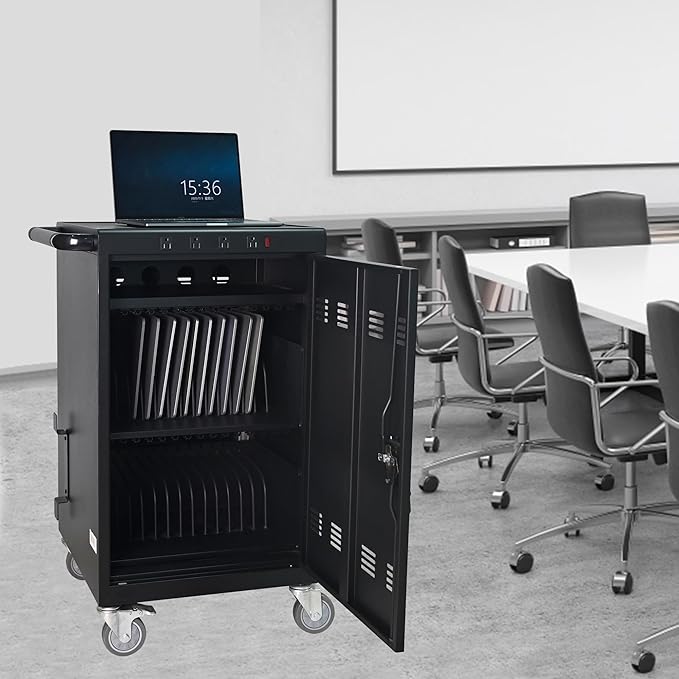 Aokleo Laptop Charging Cart, 35 Devices Tablet Storage Carts - Image 2