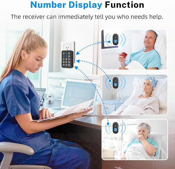 Wireless Caregiver Pager - 500ft Range Nurse Call System - Image 2