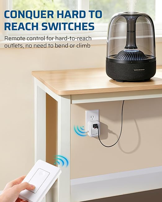 DEWENWILS Wireless Remote Wall Switch and Outlet, No Wiring, On Off Power Plug - Image 4