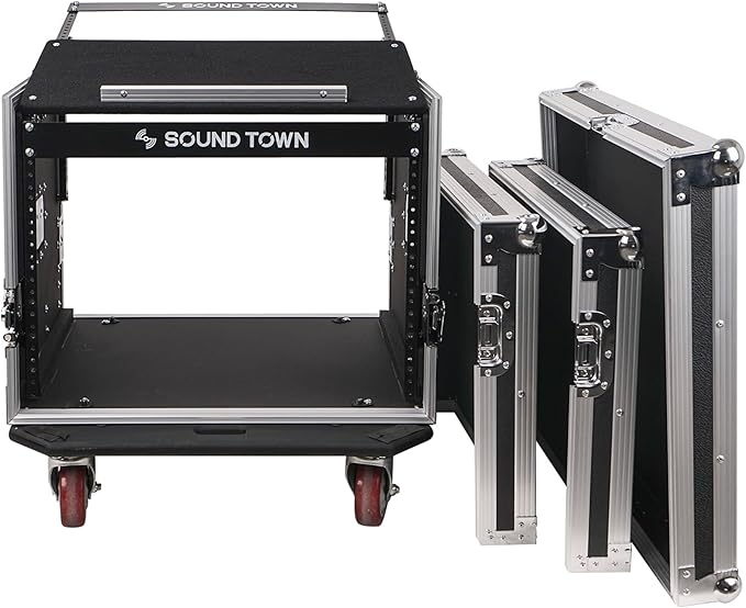 Sound Town Enhanced Thickness 1/2” Plywood 8U Audio Rack/Road ATA Case - Image 2