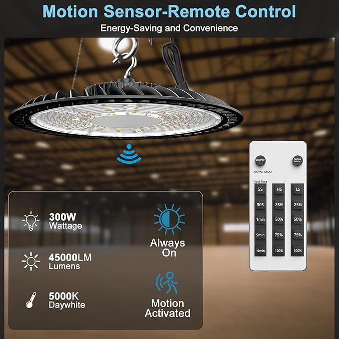 Lightdot Smart 300W LED High Bay Light 45000lm 5000K Commercial Bay Lighting - Image 3