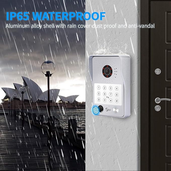 Wired Video Door Phone Apartment Intercom System, 7 Inch Touch Monitor - Image 7
