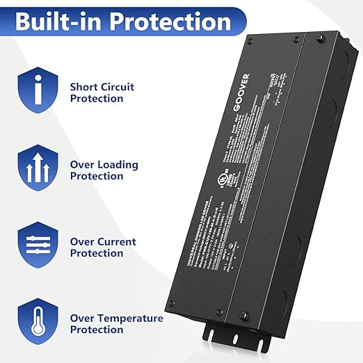 GOOVER 180W Dimmable LED Driver, 12V 5-in-1 Dimmable Power Supply, 3-Channels - Image 8