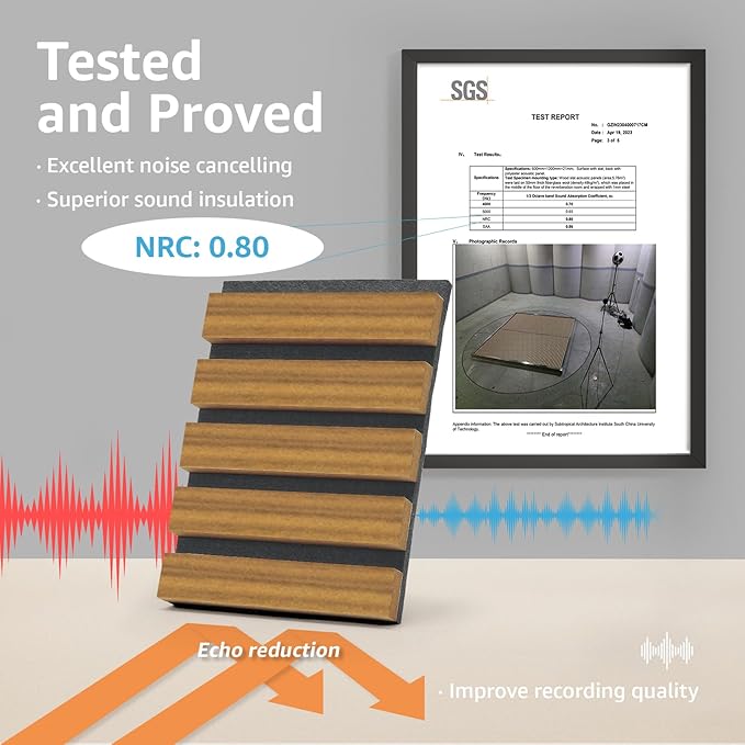 Art3d 4-Pack 94.5 x 7.9 inch Acoustic Wood Slat Wall Panels - Image 4
