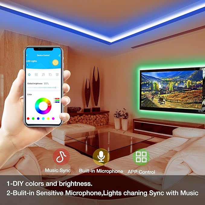 DAYBETTER Smart RGB Led Strip Lights, 100ft Led Lights - Image 4
