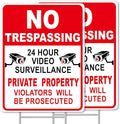 GXGGUS NO Trespassing Signs Private Property Video Surveillance Sign, Large by YourRulesYourRevelry