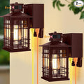 2-Pack Porch Light with GFCI Outlets, Waterproof Outside Wall Lantern Sconce 3 by Kondras