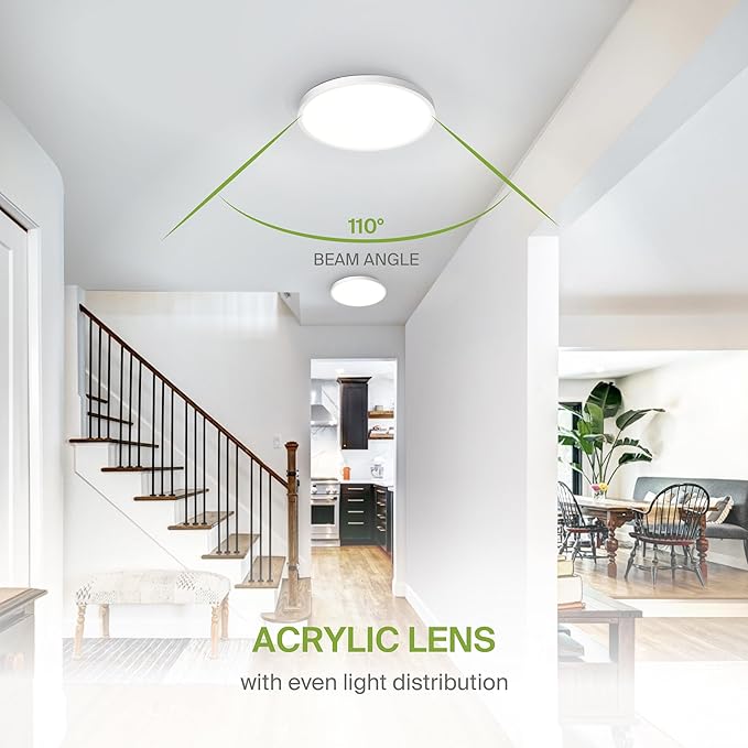 ASD LED 12" Round Flush Mount Ceiling Light Fixture, Low Profile Surface - Image 6