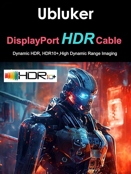 Ubluker 10K 8K DisplayPort 2.1 Cable 54Gbps 10 FT, Certified DP to DP Cord 4K - Image 6