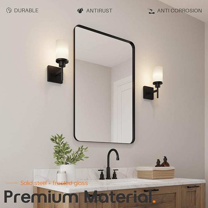 AONEON Wall Light Fixtures Matte Black Bathroom Vanity Lights Over Mirror - Image 7