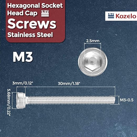 Kozelo 100pcs Socket Head Cap Screws - Image 2