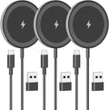 3Pack Magnetic Wireless Charging Pad: 15W Fast Qi Wireless Charger by SMILESTATION
