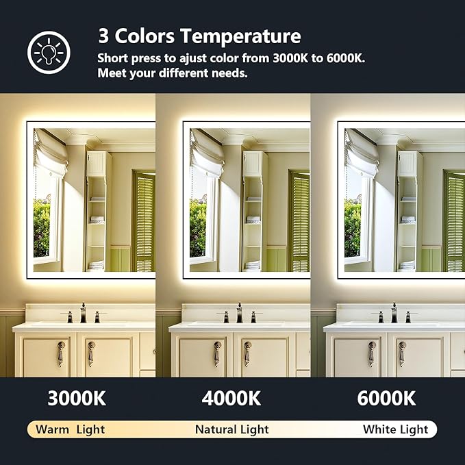 YEELAIT 60x38 Inch LED Bathroom Mirror - Image 5