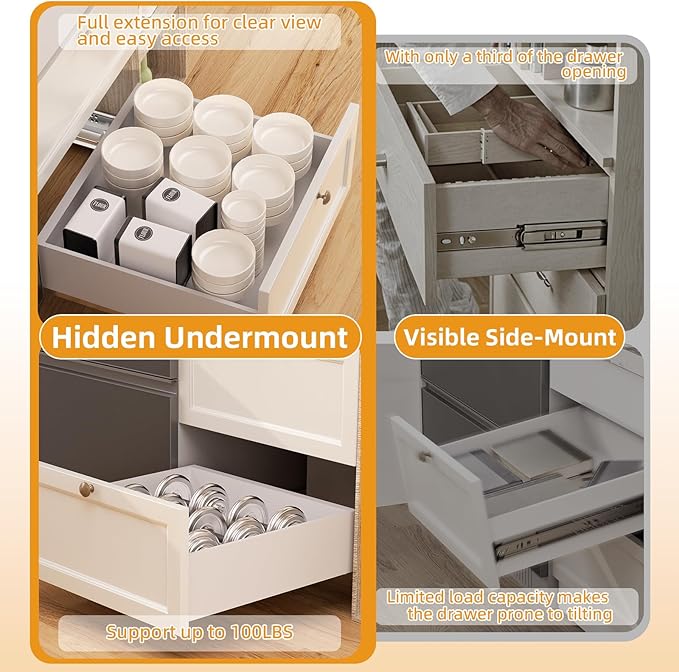 Chibery 12 15 18 21 Inch Undermount Soft Close Drawer Slides, Full Extension 3D - Image 3