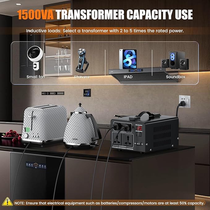 1500W Voltage Converter Transformer Step Up 110V/120V to220V/240V or Step Down - Image 6
