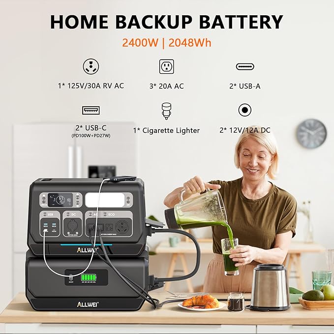 ALLWEI 2400W Portable Power Station - Image 3