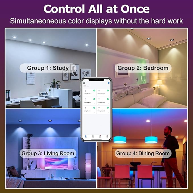 LightingWill 2 Inch LED Recessed Lighting, Smart WiFi LED Downlight, 5W Ceiling - Image 5