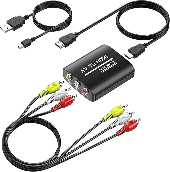 GINGIN RCA to HDMI Converter, AV to HDMI Converter by GINGIN