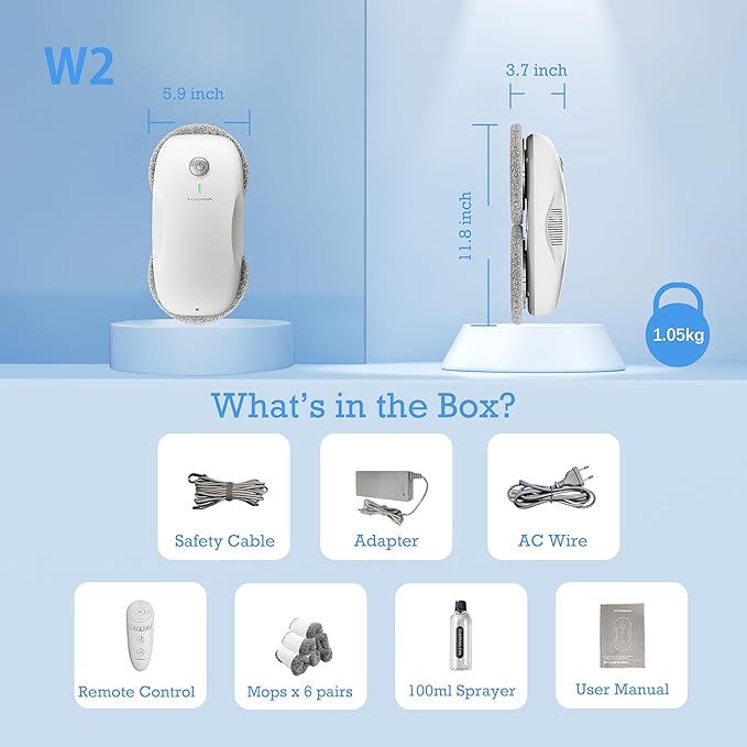 Tosima W2 Window Cleaner Robot, Automatic Cleaning - Image 6