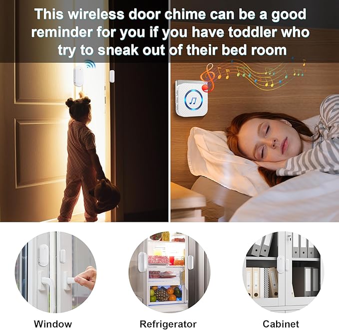 Sanjie Door Chime, Wireless Door Chimes When Door Opens Entry Alarm - Image 3