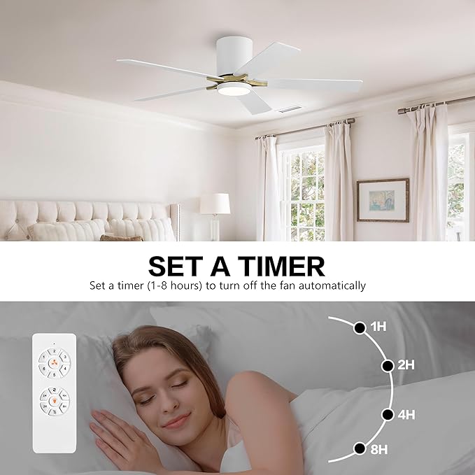 WINGBO 52" DC Flush Mount Ceiling Fan - Image 7