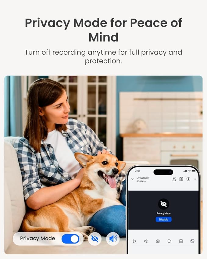 REOLINK Home Security Camera System, 4MP HD Plug-in Indoor WiFi 6 Pan Tilt Pet - Image 5