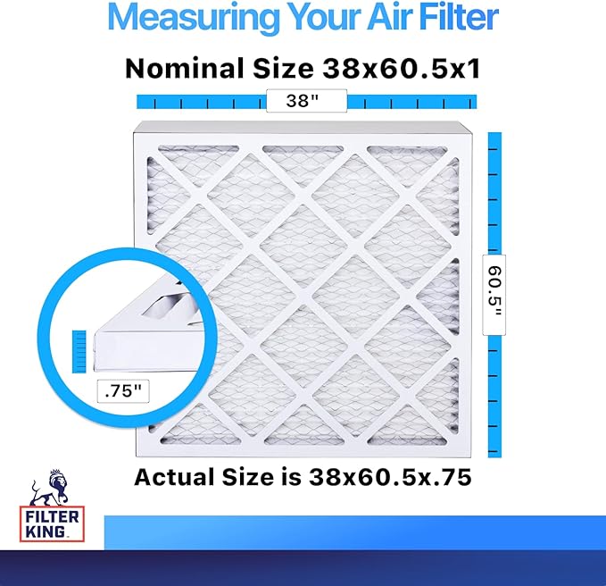 Filter King 38x60.5x1 Air Filter | 4-PACK | MERV 8 HVAC Pleated A/C Furnace - Image 2