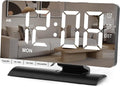 SZELAM Digital Clock, Alarm Clock Bedside, 7.3'' Large LED Mirror by SZELAM