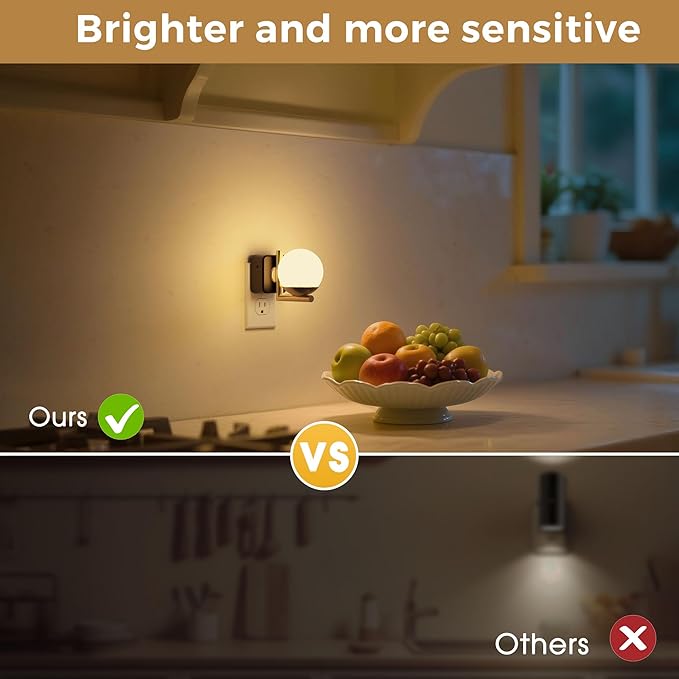 L LOHAS LED Night Lights Plug Into Wall, Dusk to Dawn Sensor, Soft White 3000K - Image 7