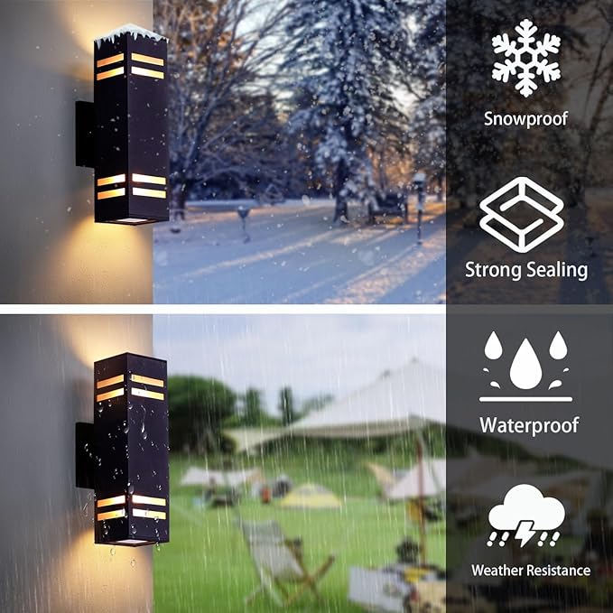 iYogaled Dusk to Dawn Outdoor Wall Light, Porch Lights Wall Mount 2 Pack - Image 3