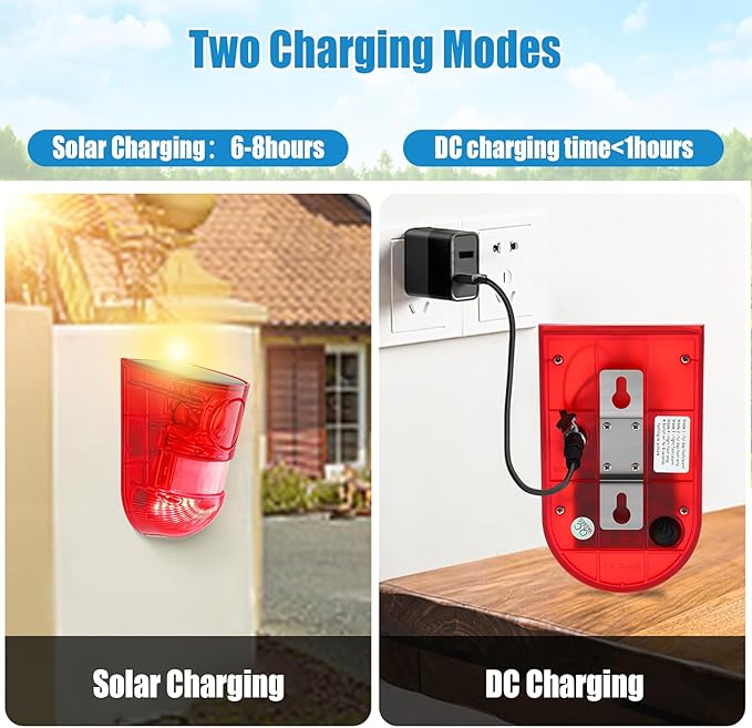 Qualirey 16 Pack Solar Sound and Light Alarm Motion Sensor 129db Outdoor - Image 5
