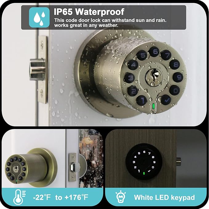 iulock Waterproof Electronic Door Knob - Image 4