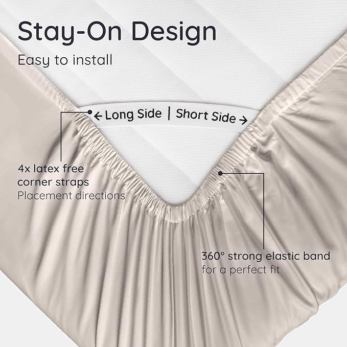 Bambaw 100% Viscose Derived from Bamboo Fitted Sheet Queen Size, Cooling Fitted - Image 5
