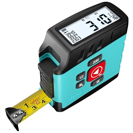 Digital Tape Measure 16 Ft, 2.4" LCD Display, 6 metric and imperial units by ACPOTELBRAND