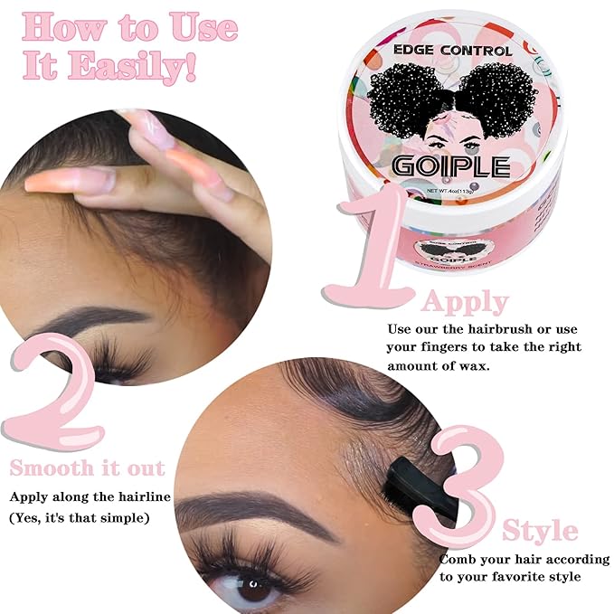Edge Control Wax for Women Strong Hold Non-greasy, Edge Wax Styling Gel for - Image 3