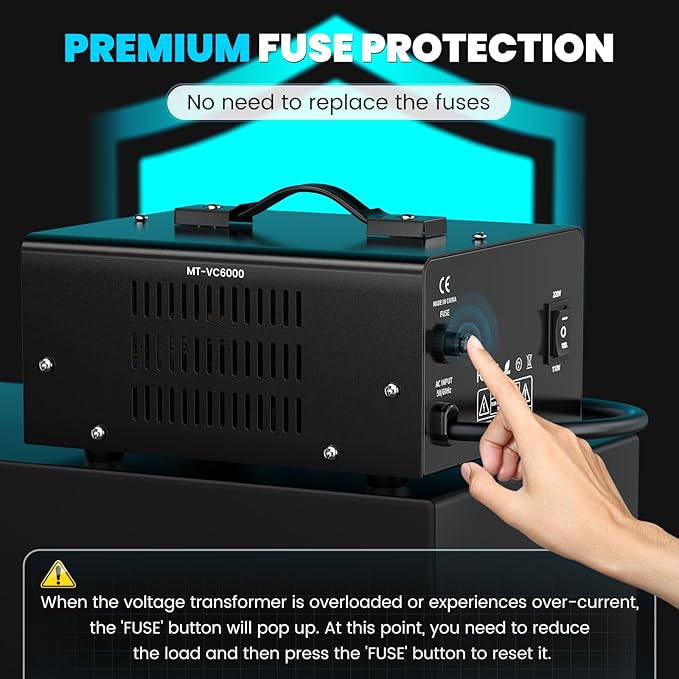 6000W Voltage Converter Transformer Step Up/Down Converter 110/120 Volt - Image 6