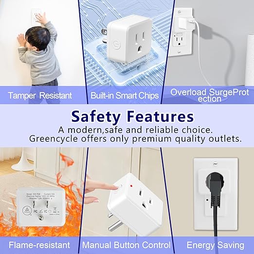 Greencycle Remote Control Outlet, Wireless Light Switch and 3 Outlet Plugs - Image 4