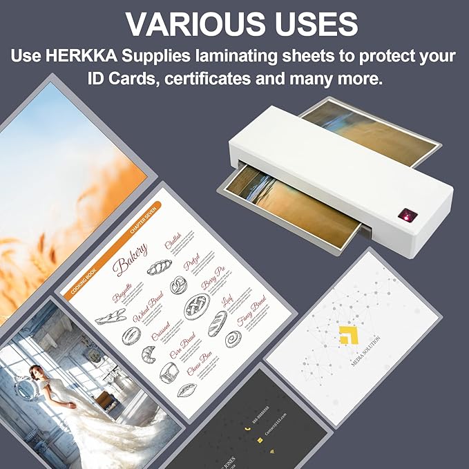 HERKKA 200 Pack Laminating Sheets, Holds 8.5 x 11 Inch Sheets, 3 Mil Clear - Image 6