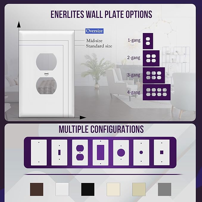 ENERLITES Jumbo Duplex Receptacle Outlet Wall Plate, Large Electrical Outlet - Image 5