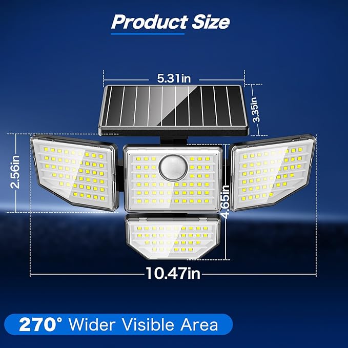 Adewalk 3000LM Solar Outdoor Lights - Image 6