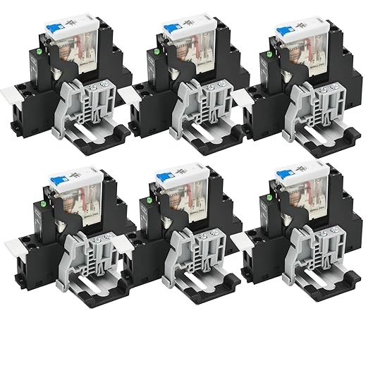 6 Pcs 12 Amp Power Relay Switch 12V DC Relay Coil, 5 Pin SPDT 1NO 1NC by ZJWZJH