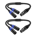 LanSenSu XLR Female to 2 XLR Male Patch Y Cable, Balanced Microphone Splitter by LanSenSu