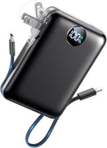 Portable Charger with Built in Cables & Wall Plug, 10000mAh Power Bank by Unknown