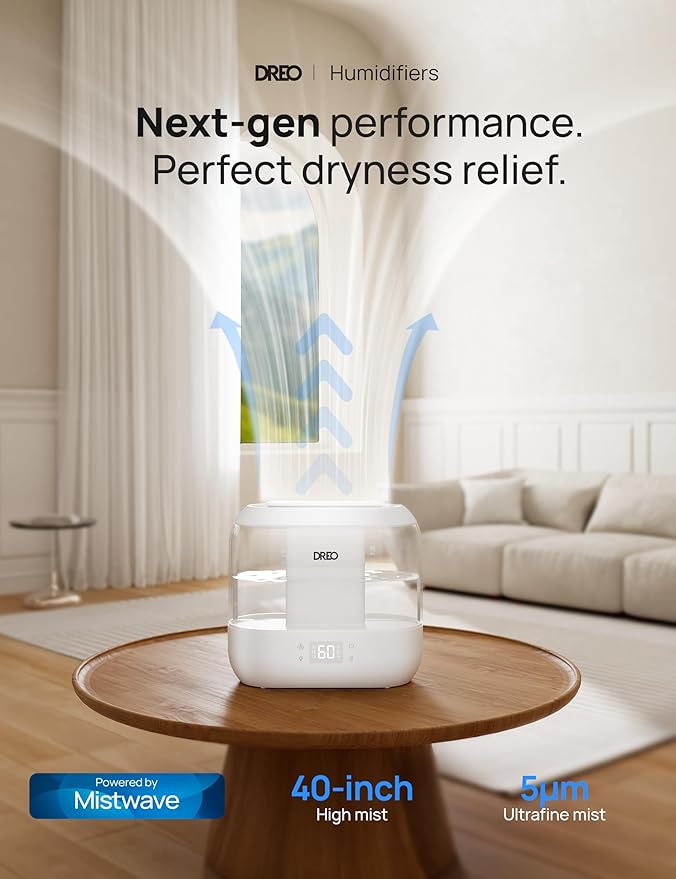 DREO Smart Humidifiers for Bedroom, Top Fill 4L Supersized Humidifier Large Room - Image 4