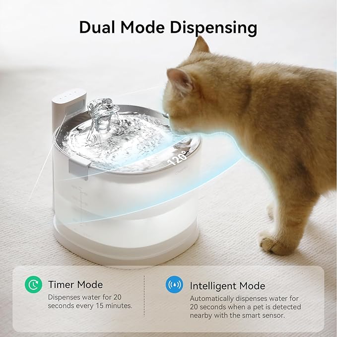 Cheerble Pumpless Cat Water Elfin Fountain, Wireless Pet Fountain Battery - Image 6