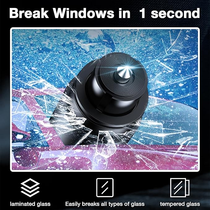 MOTORBUDDY Window Breaker Seatbelt Cutter, 2-in-1 Car Window Breaker Tool - Image 2