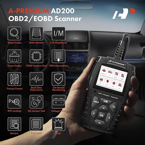 A-Premium AD200 Professional OBD2 Scanner Car Diagnostic Tool, OBDII EOBD Code - Image 2