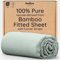 Bambaw Fitted Sheet with Elastic Corner Straps, 100% Viscose Derived from by Bambaw