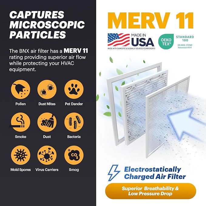 BNX TruFilter 10x10x1 Air Filter MERV 11 - Image 2