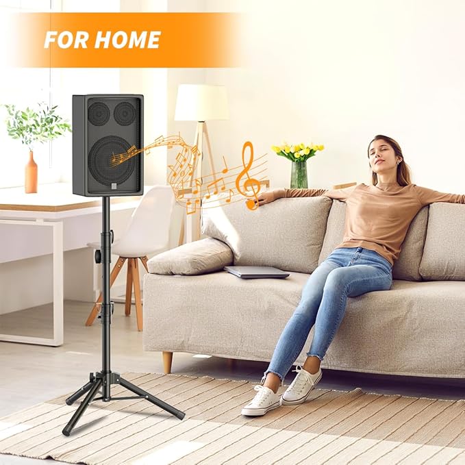 Small Speaker Stands 2 Pack, 24-50 Inch Height Adjustable Speaker Tripod Stand - Image 7